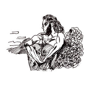 Demonio sentado en el jardín (1890)